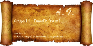 Angeli Immánuel névjegykártya